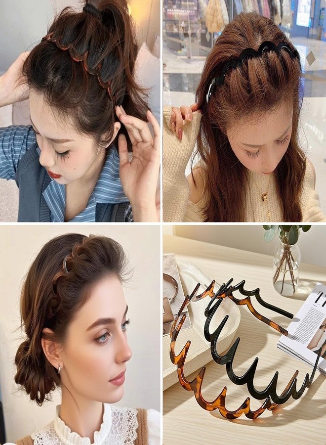 EuftEale U Shape Fashion Tooth Hair Comb Headband,Zig Zag Headbands for Women，High Cranium Head Band,Wavy Teeth Hairs Hoop for Women Girls Hairs Accessory Styling(4PCS) - Image 5